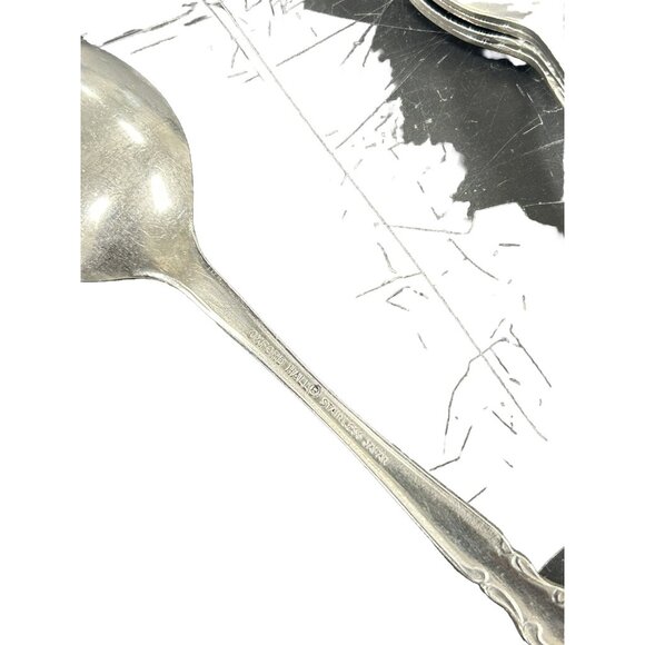 37 Piece Oxford Hall Stainless Steel COVENT GARDEN Flatware Silverware Floral - Picture 4 of 5